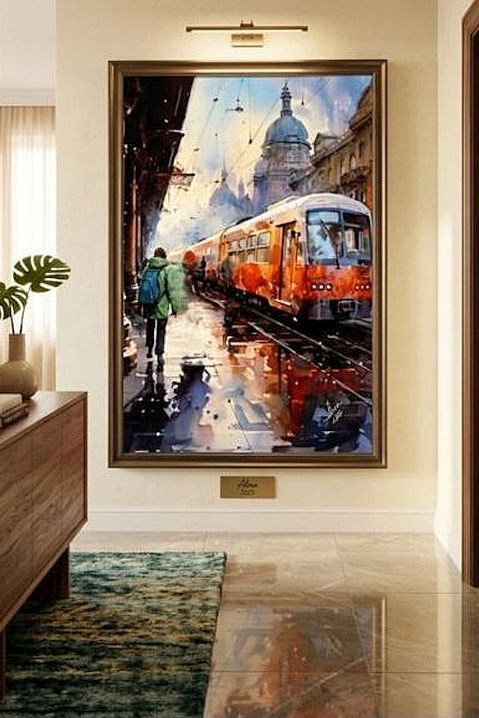 ArteDiAlina.com painting: Rain in the city
